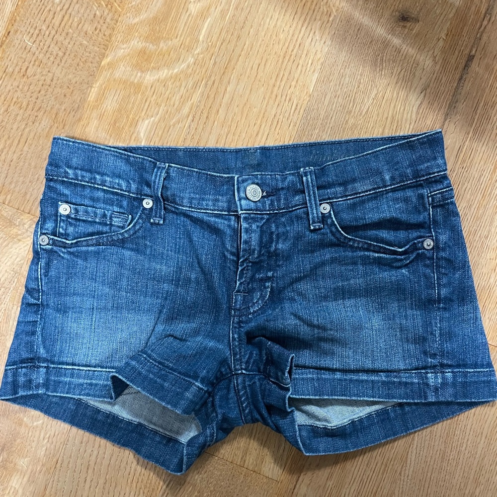 7 For All Mankind Blue Jean Shorts